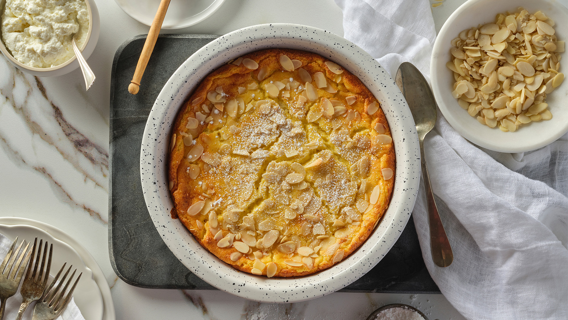 Honey Polenta Almond Pudding